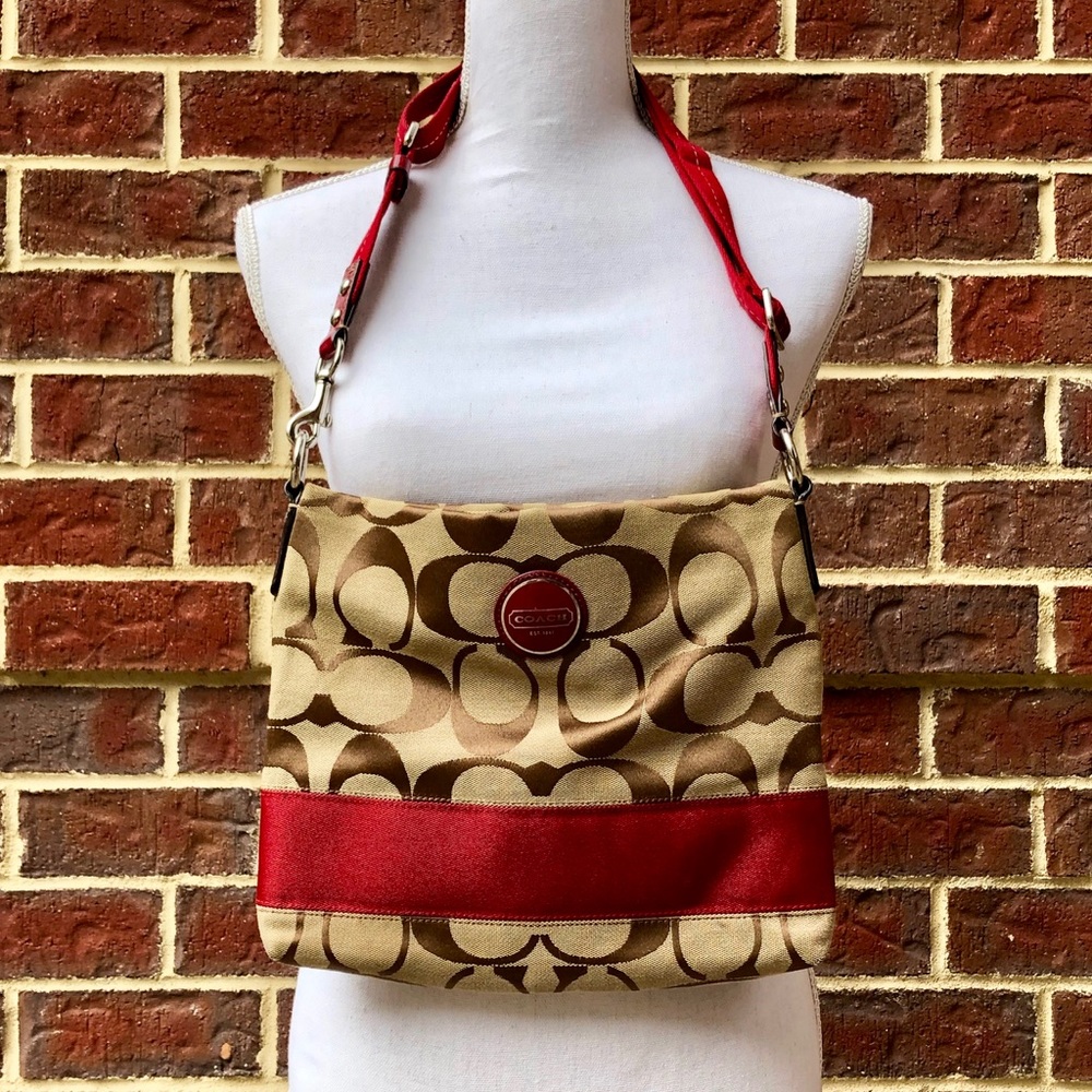 Coach File Signature Stripe Slim Messenger Bag